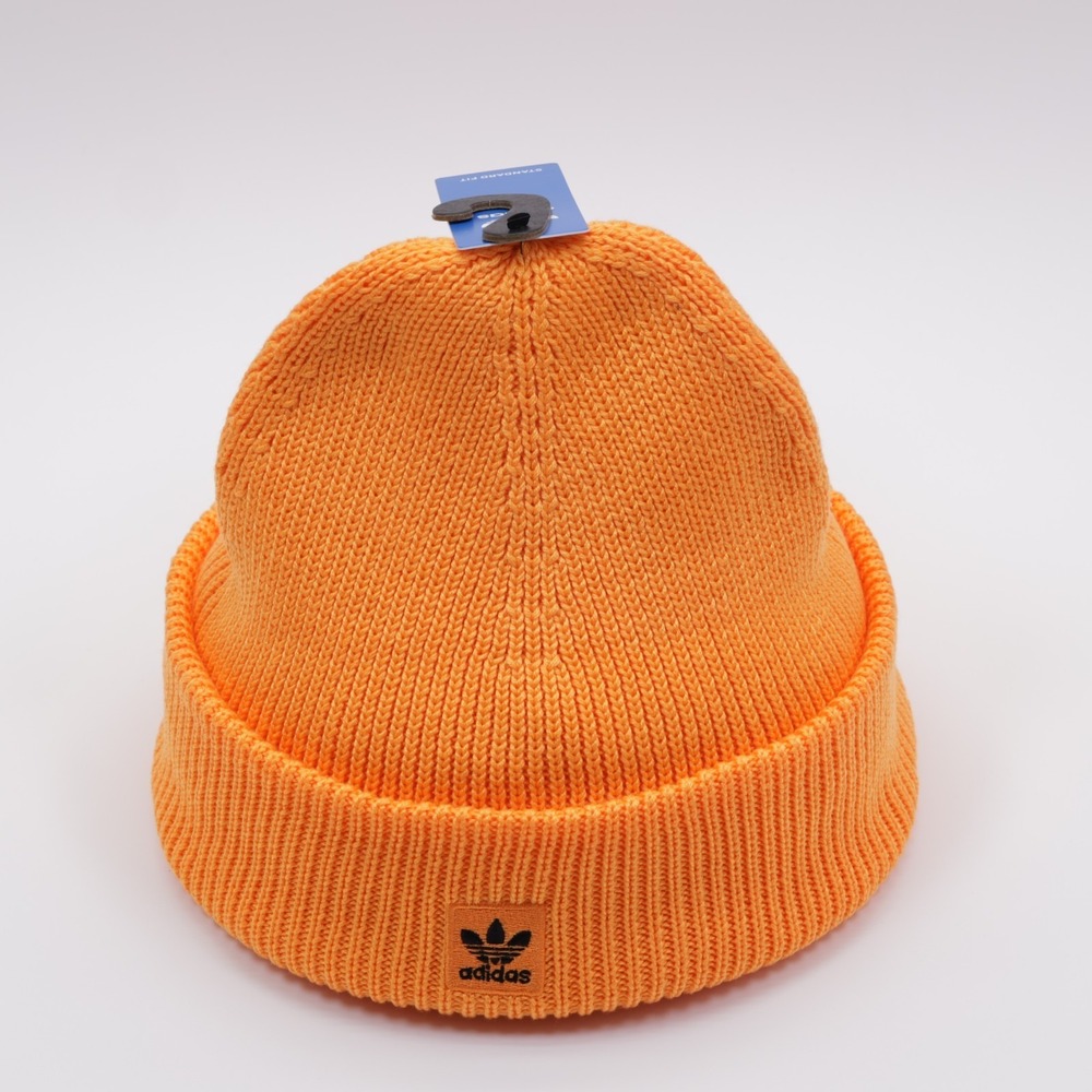 Adidas Originals Men's Embroidered Logo Terrace Ribbed Beanie Orange One Size - Picture 6 of 8